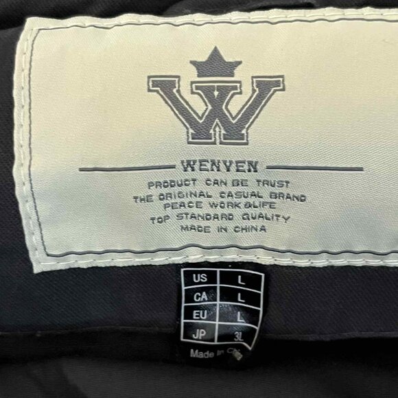 Wenven Men's sz Large Black Canvas Jacket Military Jacket Outerwear - Picture 6 of 6